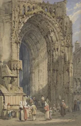 Il portico, Cattedrale di Reims, c.1840